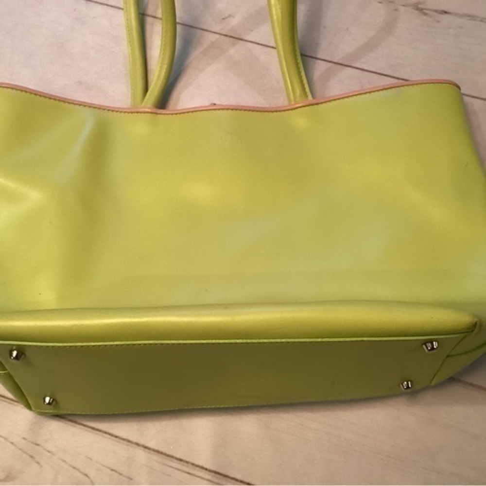 FURLA Lime Green Leather Purse - Picture 10 of 16